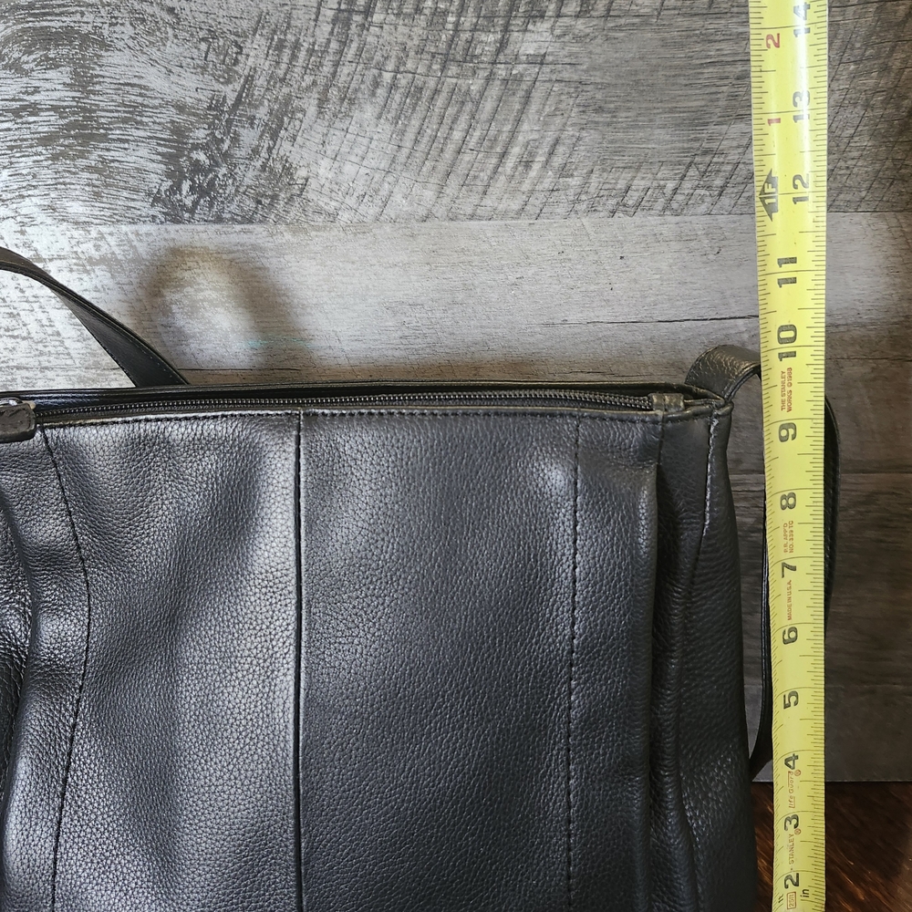 Vintage Black Pebble Genuine Leather Rolfs Shoulder Bag Purse - Picture 14 of 14